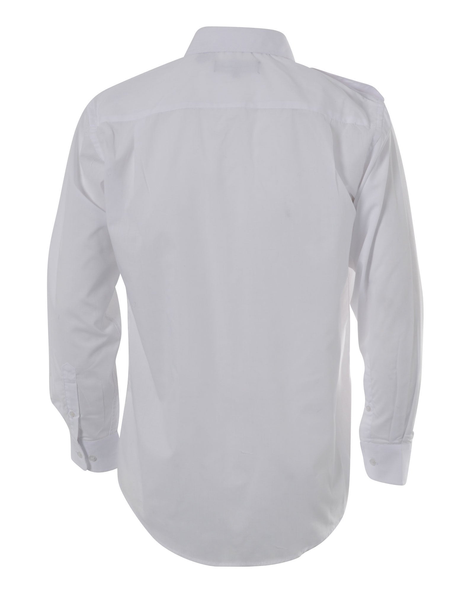 Long Sleeve White Security Shirt with Epaulettes