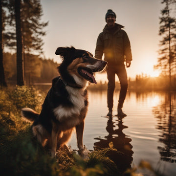 a very happy dog with an open mouth walking with his owner next to a Swedish forrest lake in the sun (8)_clipdrop-cleanup.jpeg__PID:d467a50e-e8fa-4619-882f-302e477e461d