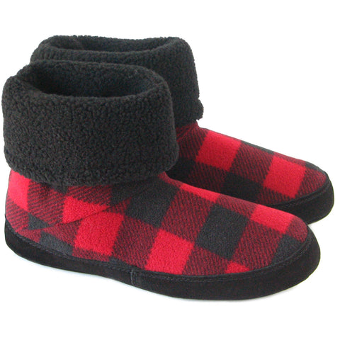 mens red plaid slippers