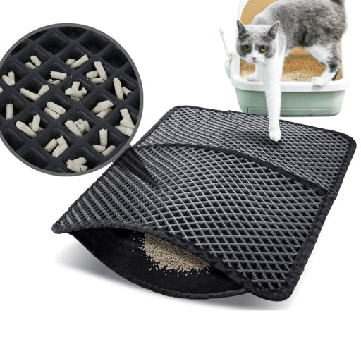 Cat Litter Tray Mat Waterproof EVA Double Layer Cat Self Cleaning Sandbox  Pad Non Slip Pet