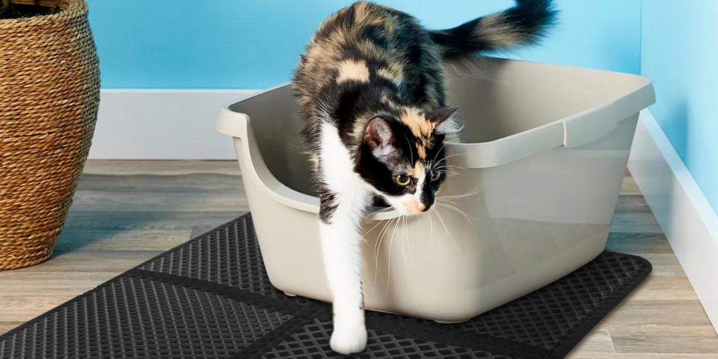Pecute Cat Litter Mat, 24L x 17W Waterproof NonSlip Large Hole 2