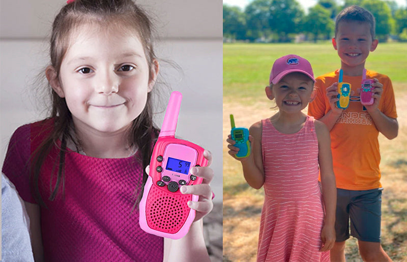 kids using their walkie talkies