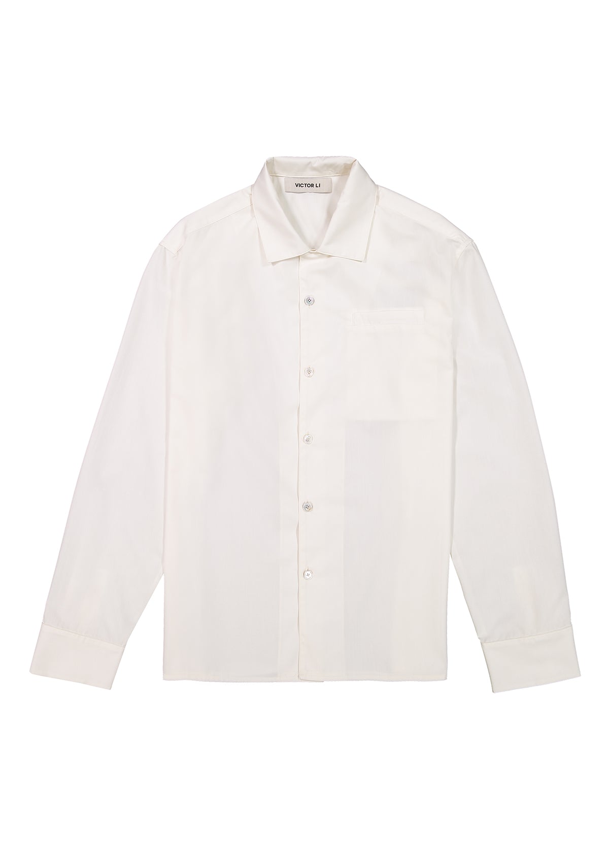Camp Shirt White | Long Sleeve Shirts | Victor Li Fashion