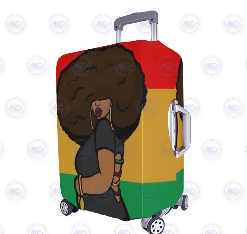 Thick Afro Woman Luggage Cover