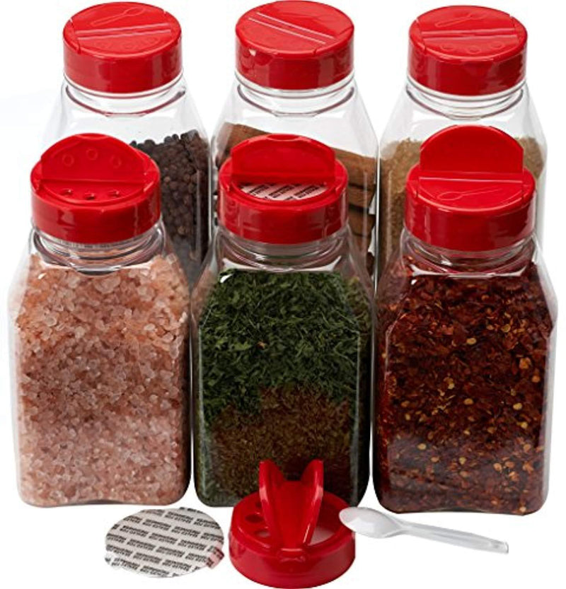 plastic spice jars with sifter and cap