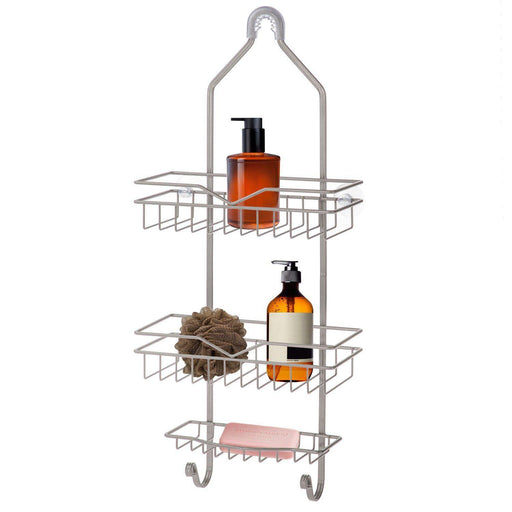 Satin Nickel 3-Tier Corner Bathroom Shelf