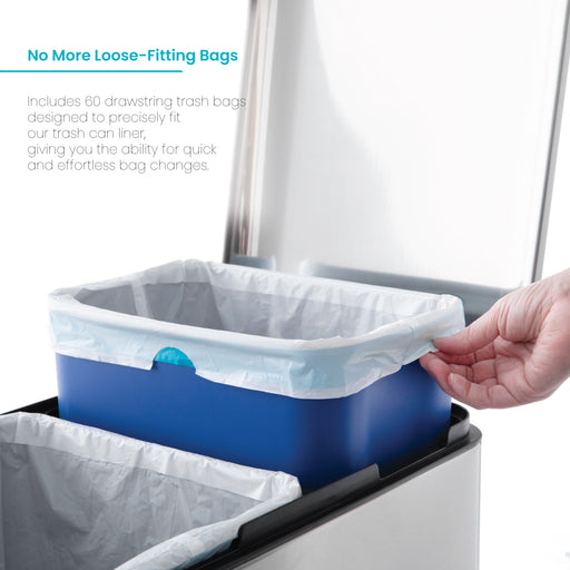 12 Gallon Kitchen Trash Bags with Drawstring Handles, Heavy Duty Custo —  Home Zone Living