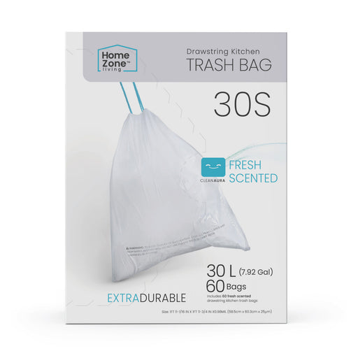 simplehuman Code M 12-Gallons White Plastic Kitchen Drawstring Trash Bag  (60-Count) in the Trash Bags department at