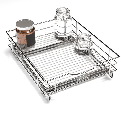 DINDON Pull Out Cabinet Organizer (14 WX 21 D), Cabinet Pull Out Shelves,  2 Tier Pull Out Drawers for Kitchen Cabinets, Wire Basket Slide Out Shelf