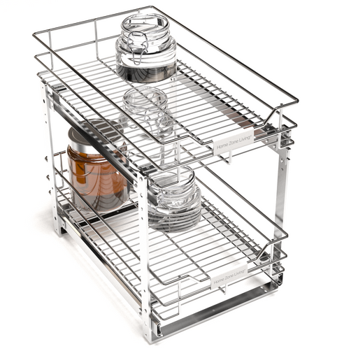 2 Tier Sliding Basket Organizer for Cabinets – Loveliving