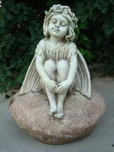 Featured image of post Fairy Sitting On Rock / Fairy resting wings on rock for miniature fairy gardens.