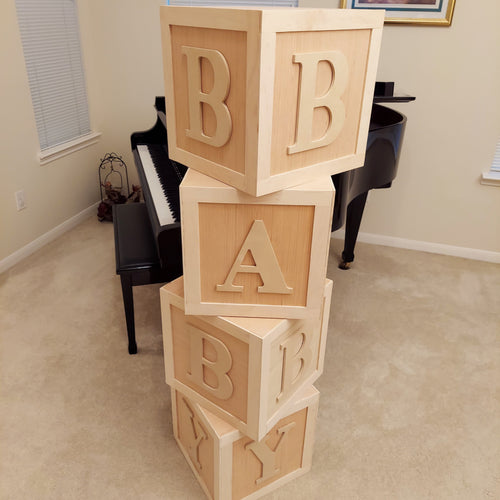  OH BABY Sign Little Blocks (Wooden/Small1.8) for Baby Shower  Party Table Centerpiece Decoration, Gender Reveal Letters Guestbook  Keepsake : Toys & Games