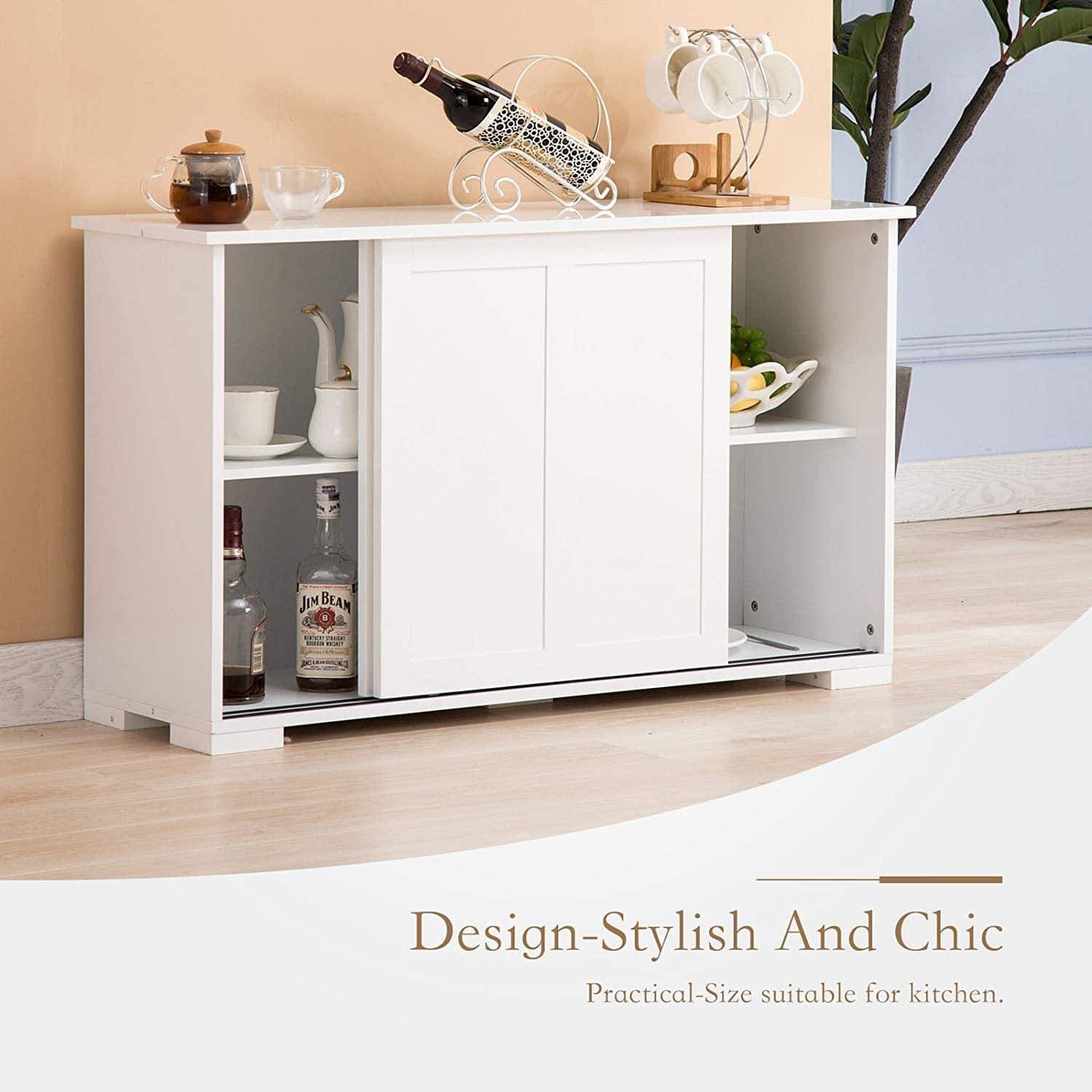 Budget Friendly Mecor Sideboards And Storage Cabinet White Rizoles