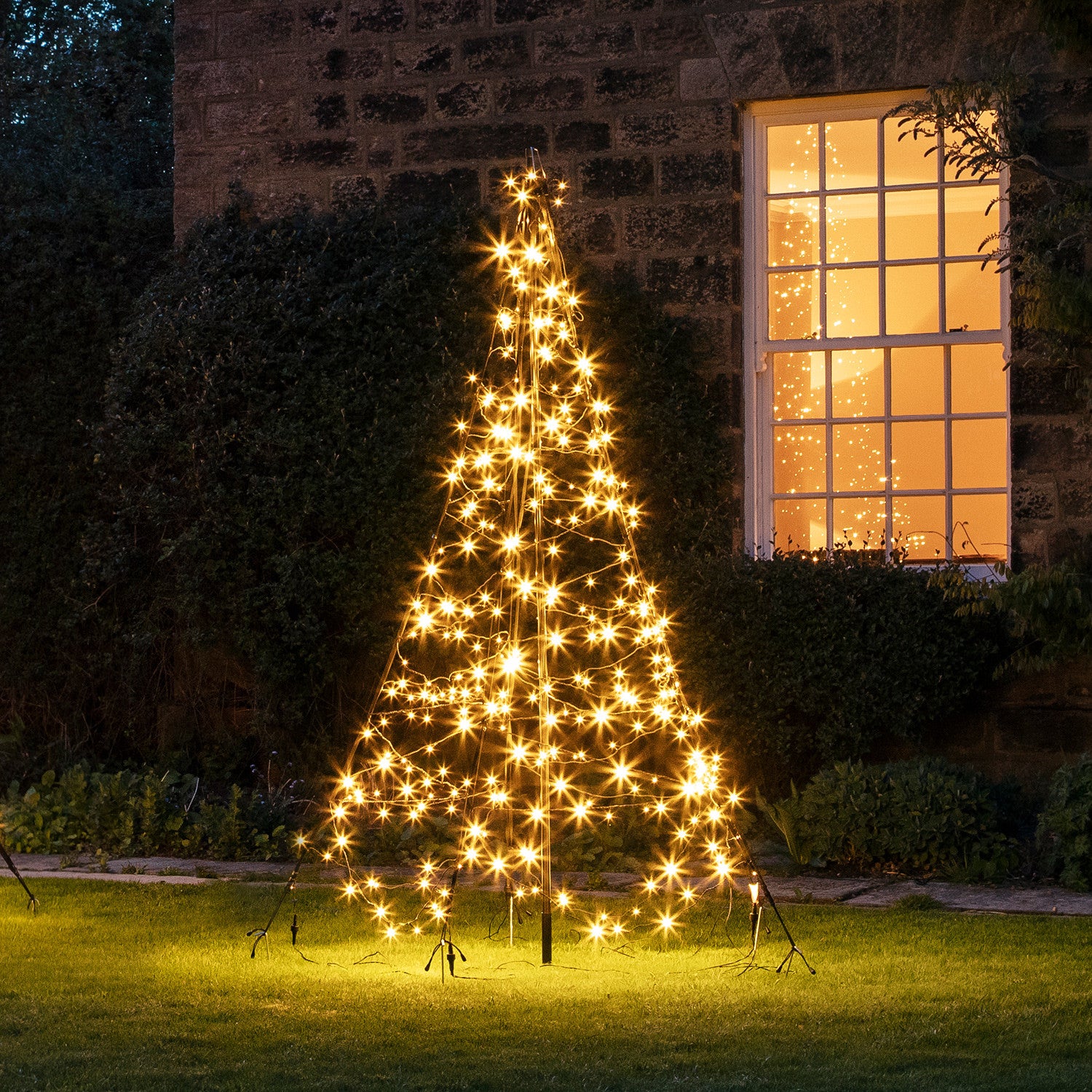 2m Warm White LED Fairybell Outdoor Christmas Tree  Lights4fun.co.uk