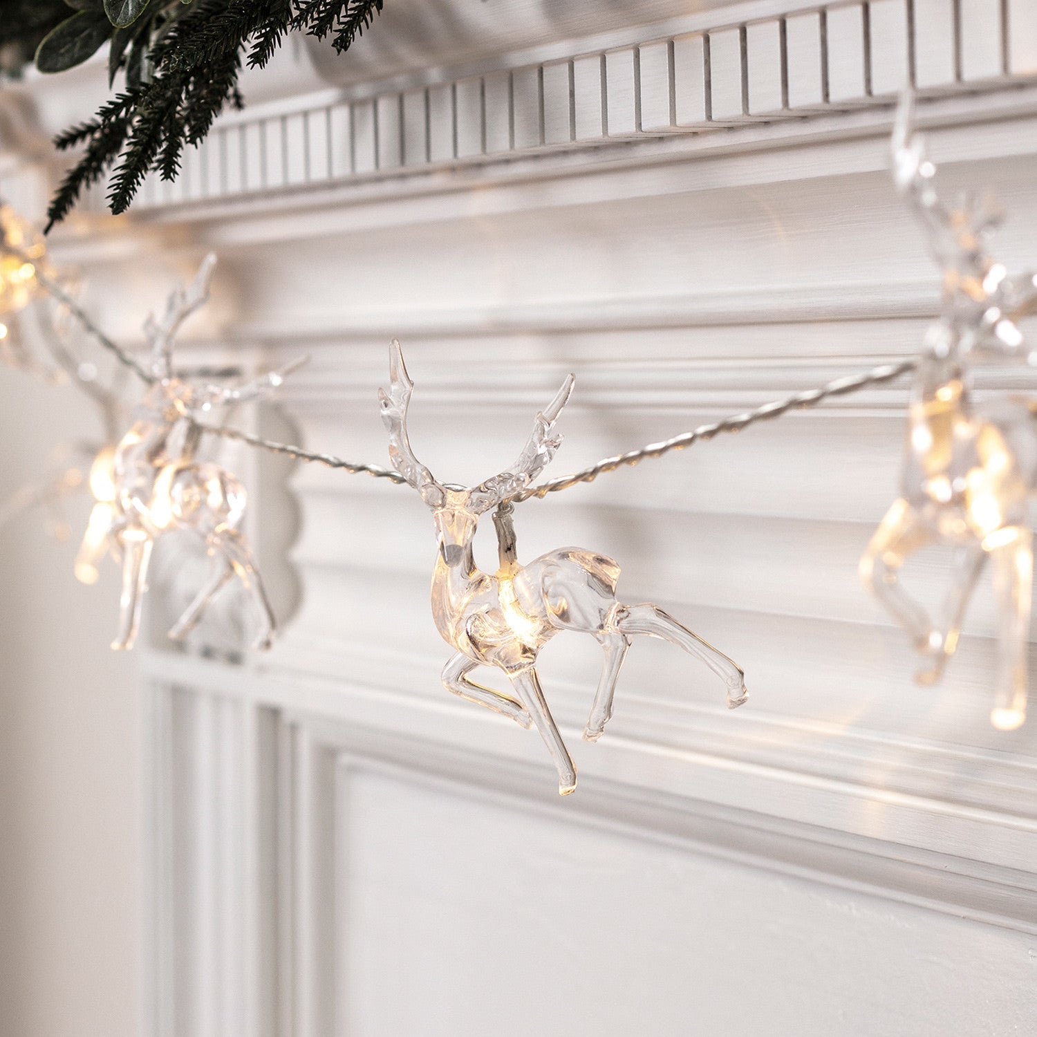 Photos - Other Jewellery Warm 10  White Reindeer Battery Christmas Fairy Lights 