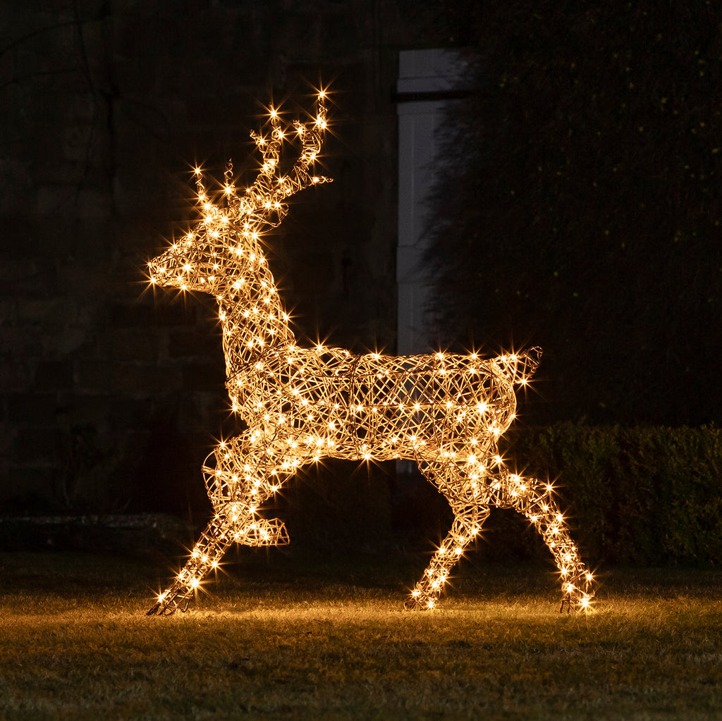 Studley Rattan Stag Light Up Reindeer | Lights4fun.co.uk