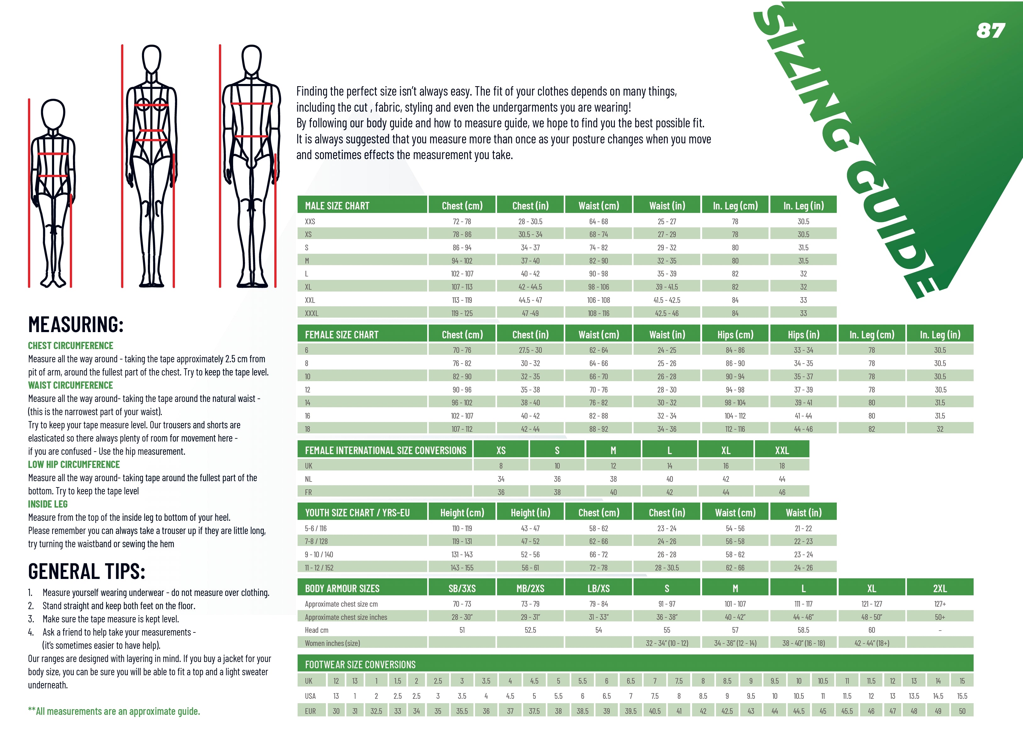 Gilbert Size Guide