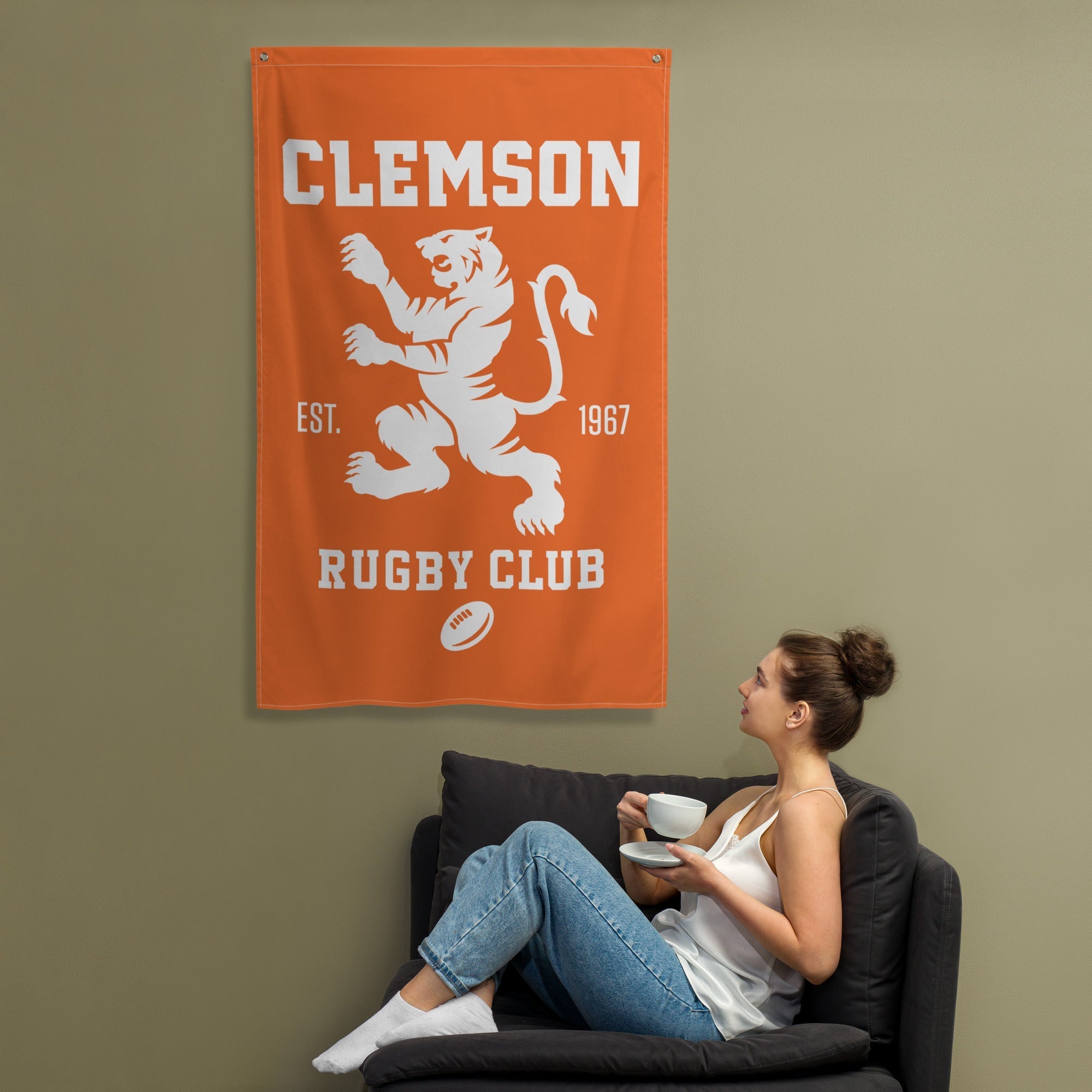 Clemson Rugby Club Wall Flag