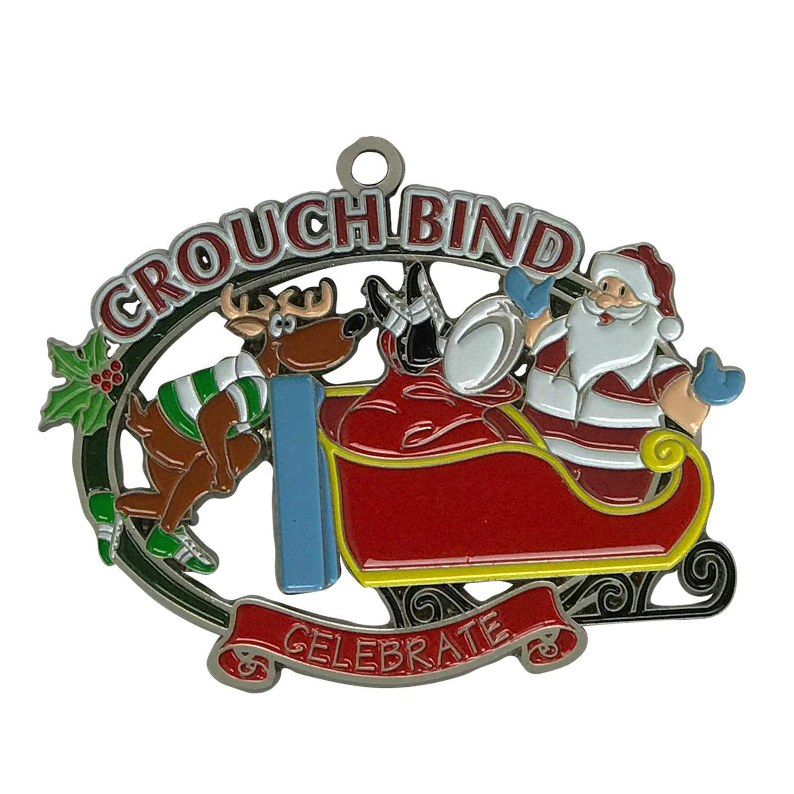 Crouch, Bind, Celebrate Rugby Holiday Ornament