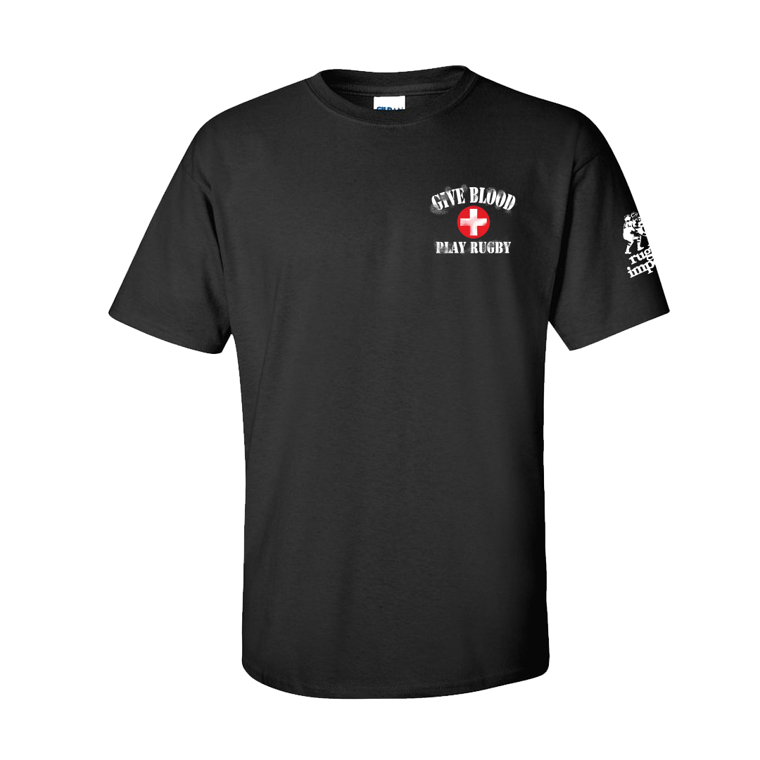 Distressed Give Blood Play Rugby T-Shirt