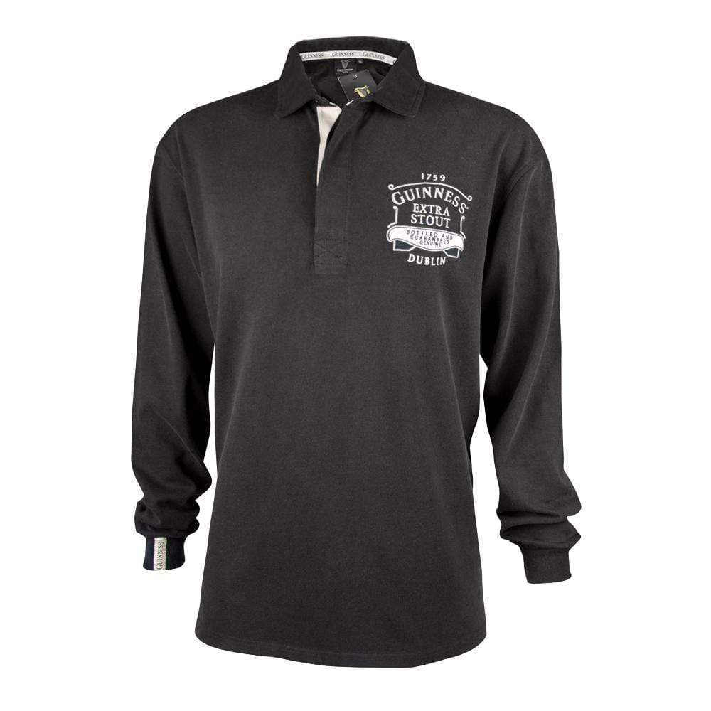 Guinness Classic Black Washed Rugby Jersey