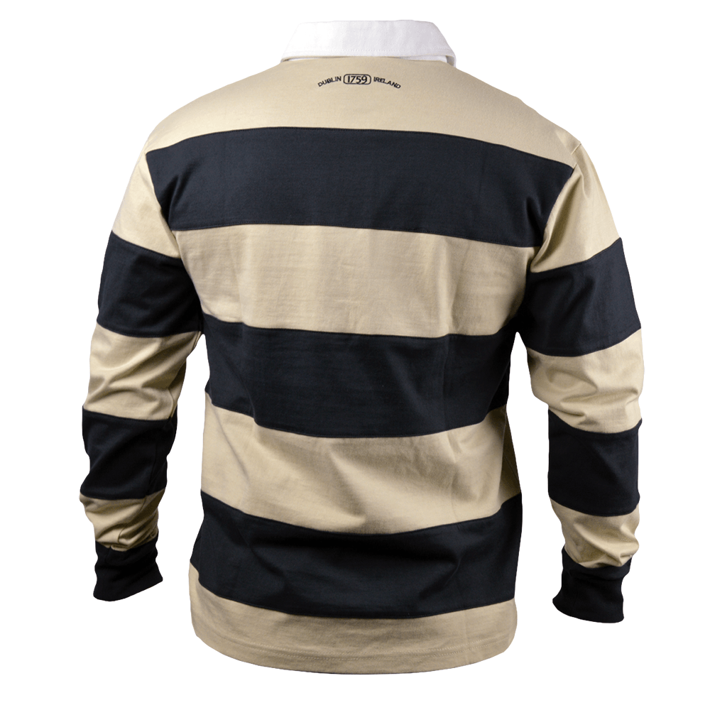 Guinness Cream and Black Striped Rugby Jersey