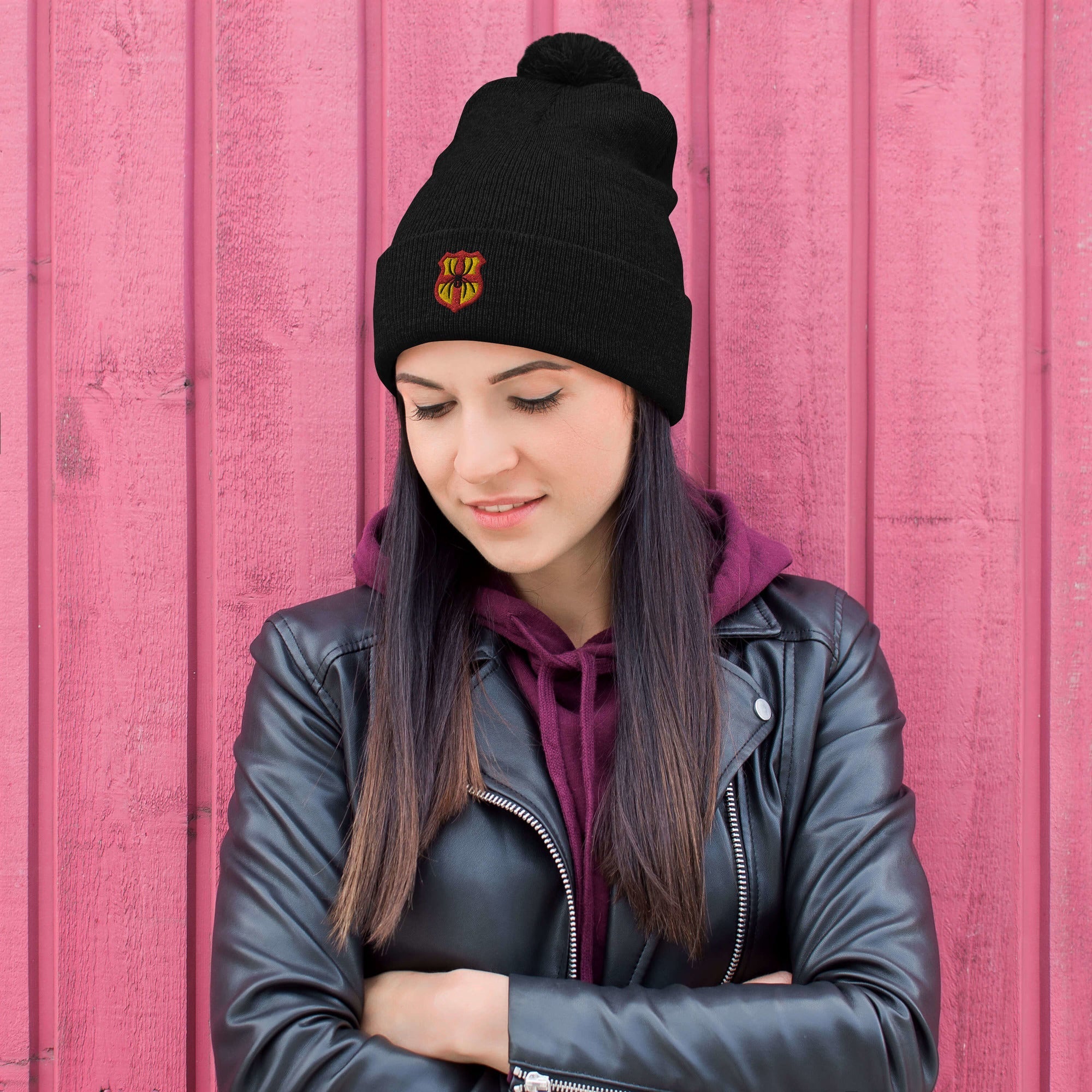 Lexington Black Widows Pom-Pom Beanie