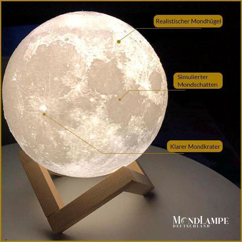 Mond Lampe 15CM, USB 3D-Druck LED