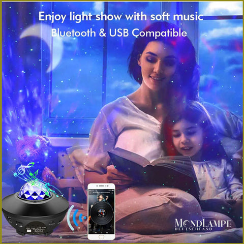 LED Star Projector Night Light Galaxy Starry Night Lampe Ozean Wave  Projektor mit Musik Bluetooth-Lautsprecher Fernbedienung für Kind