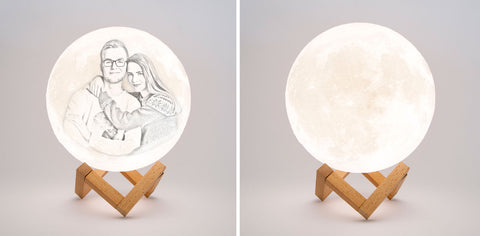 Mond Lampe mit Bild Druck Optionen