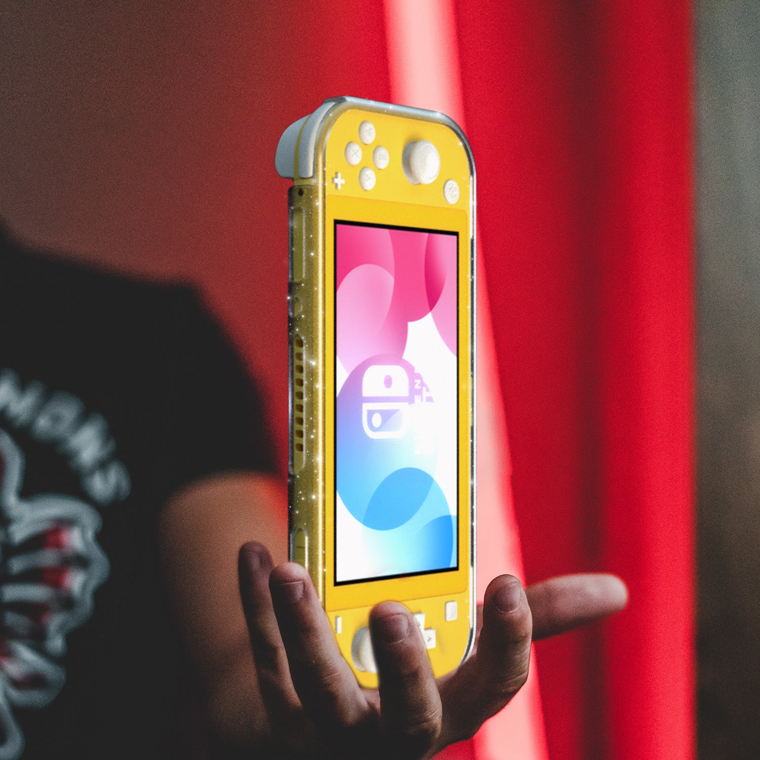 nintendo switch lite clear glitter case