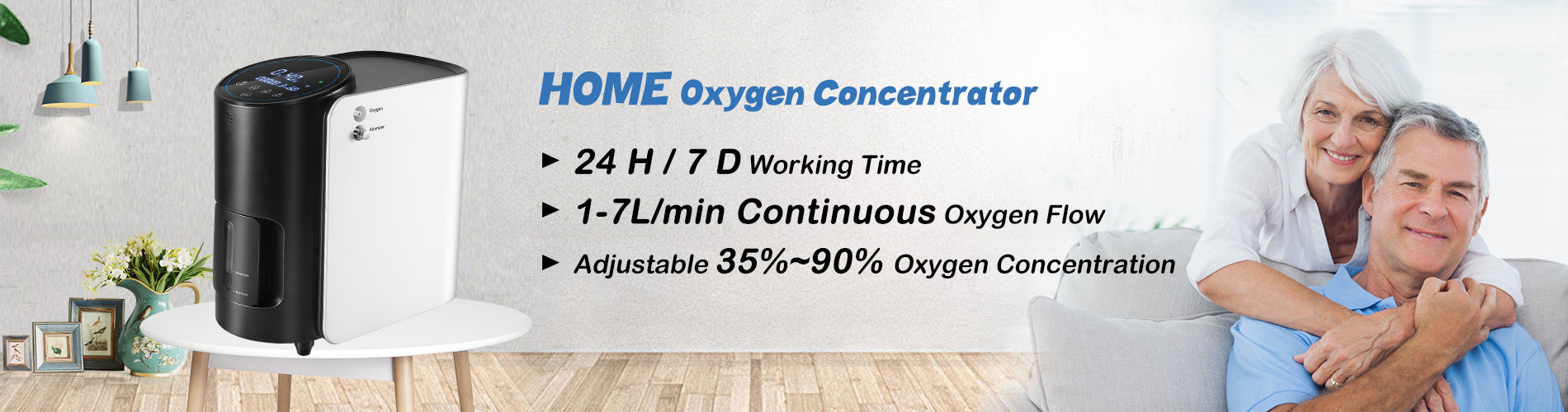 Oxygensolve| 24H/7D 1-7L  Oxygen Concentrator 101W