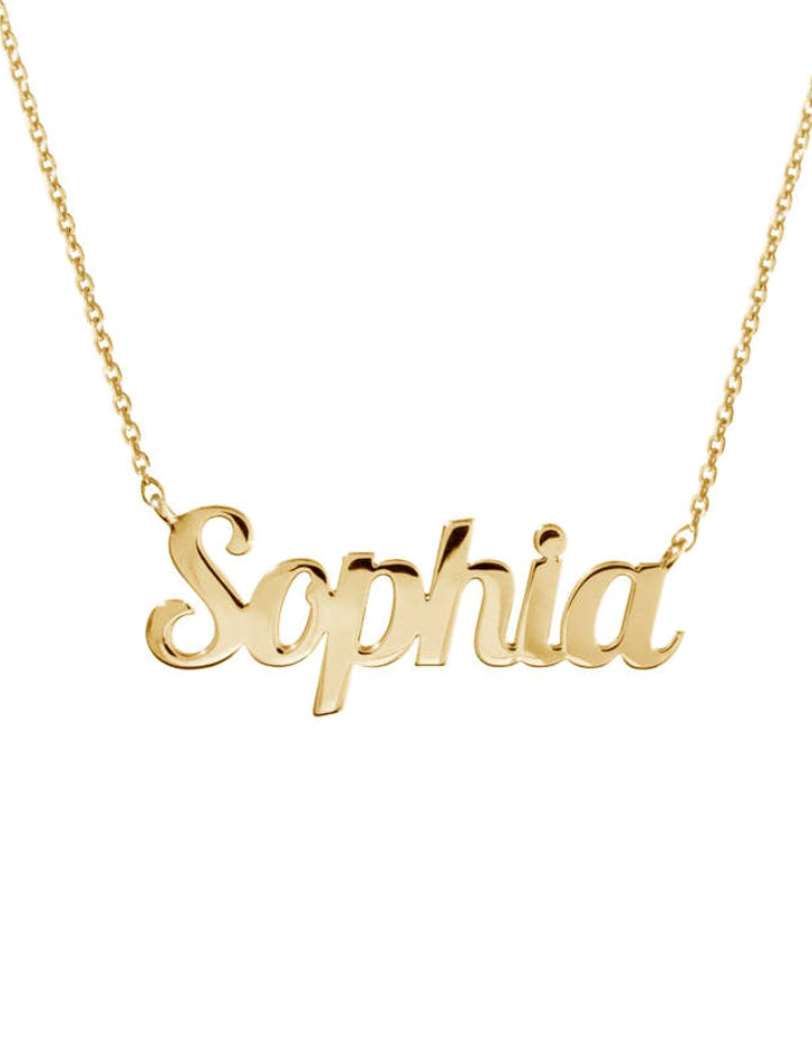 18 karat gold name necklace