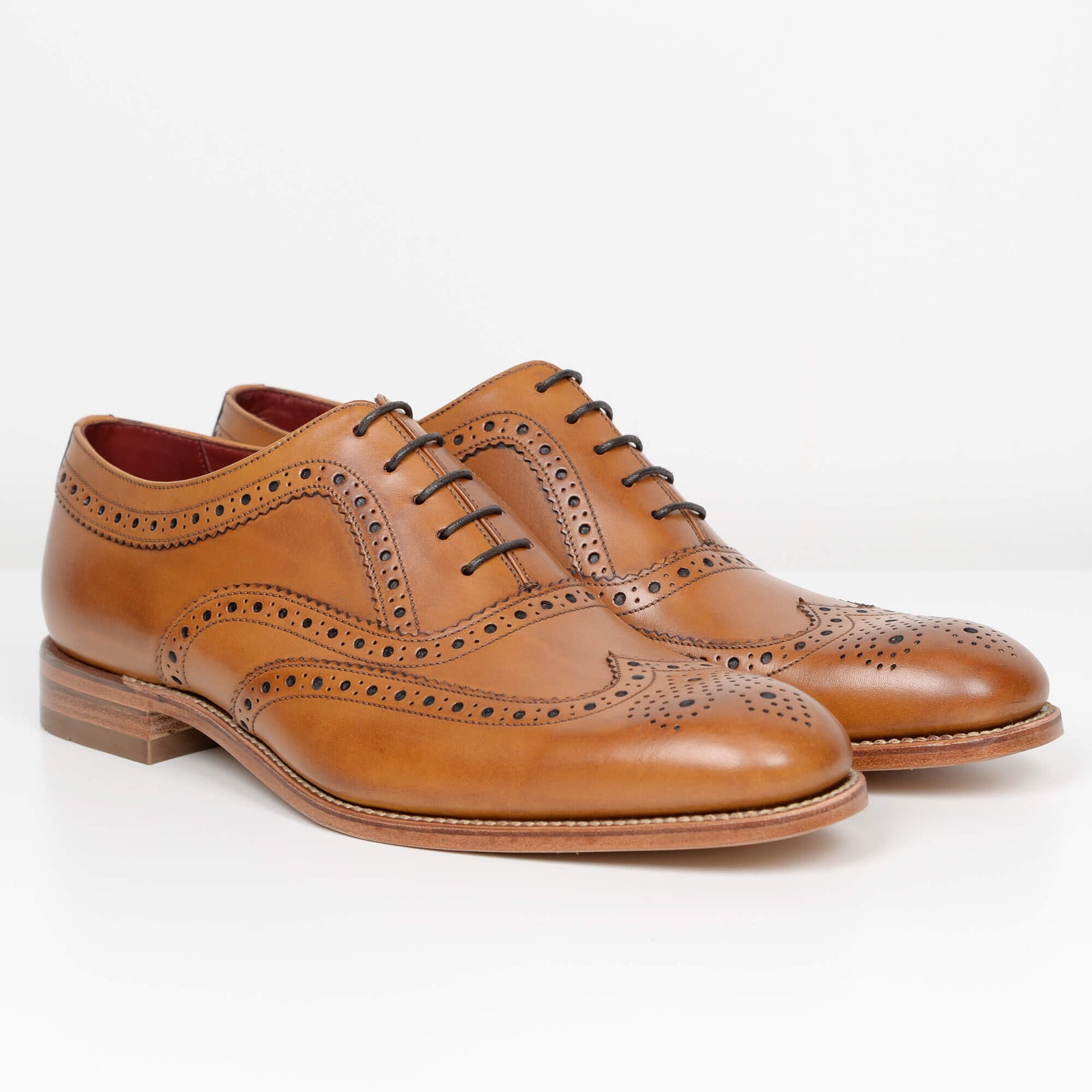 Tan Fearnley Loake Oxford Brogue Shoes from Quarter & Last