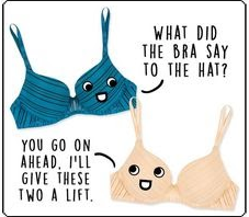 two bras talking to each other and supporting each other graphic