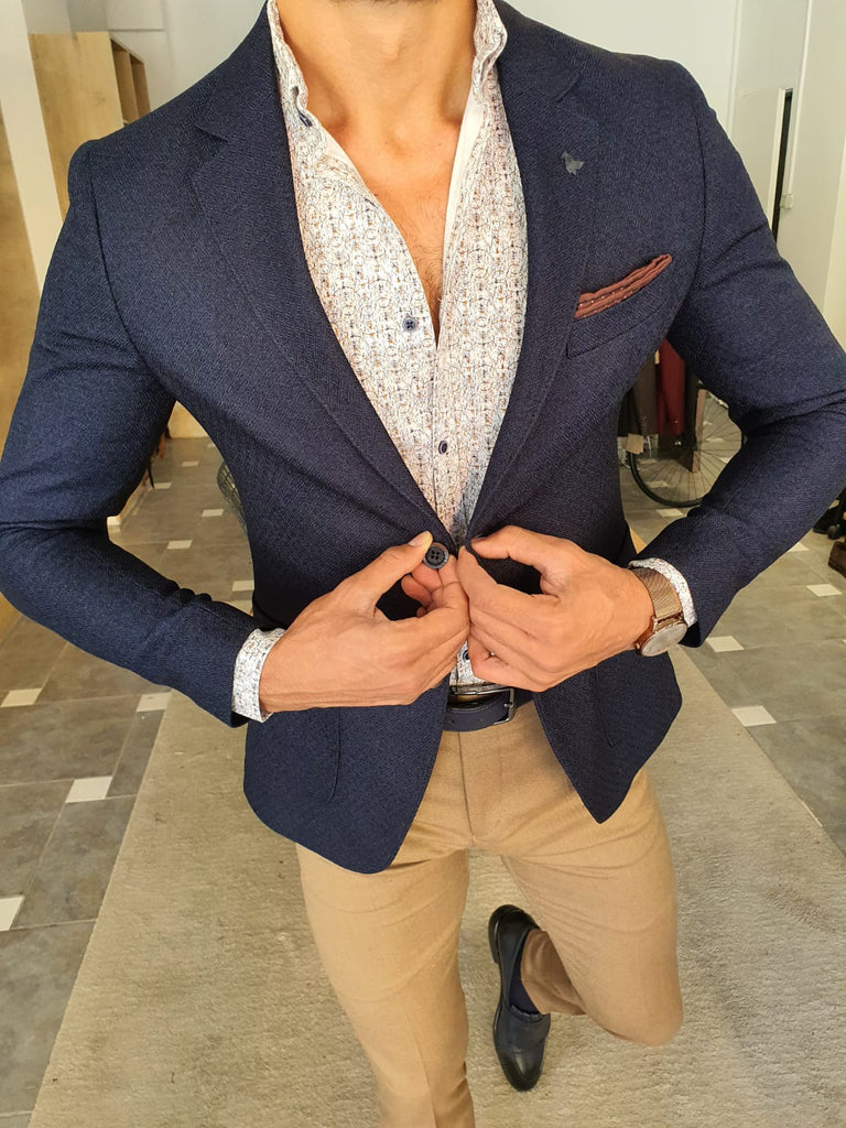 Firenze Camel Slim Fit Double Breasted Blazer – Men's Priorities