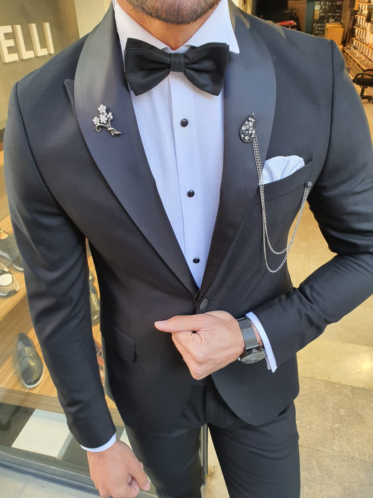 DARK CUSTOM MADE SHAWL COLLAR VEST TUXEDO – WearManStyle