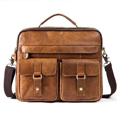 Double Pocket Leather Laptop Bag 7 Colours! - BeSmashing