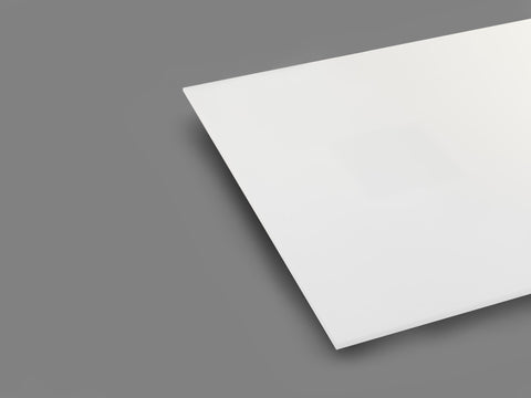 a white translucent acrylic sheet on white background