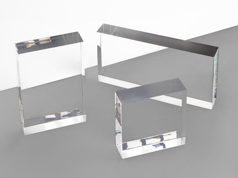 Clear acrylic blocks in various sizes