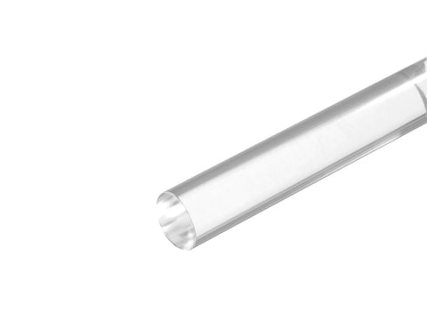 A clear acrylic tube on white background