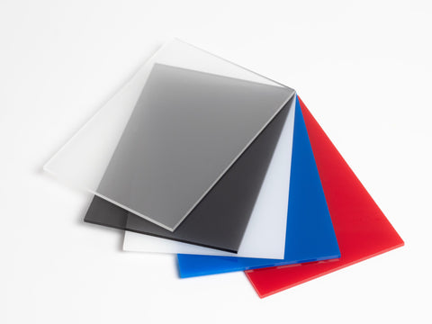 an array of colored acrylic sheets