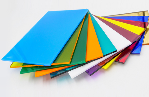 an array of opaque extruded acrylic sheets