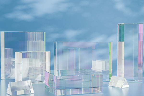 assorted acrylic blocks