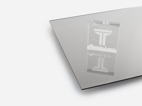 A two-way mirror acrylic sheet with an acrylic block to show its reflective properties