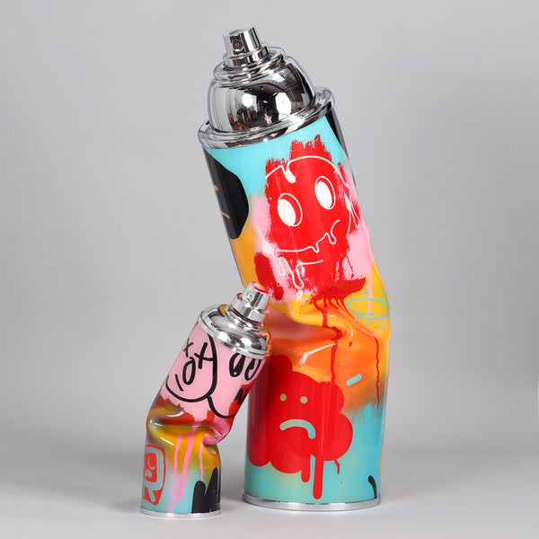 Gale Hart Spray Can Sculptures available at Voss Gallery during SCOPE Art Show at Miami Beach 2021