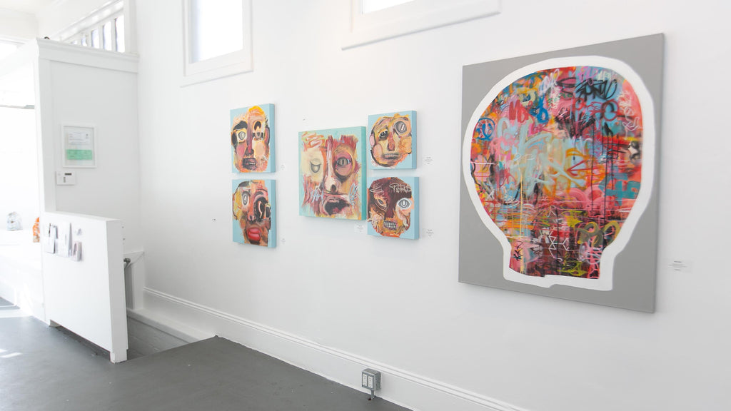 Install image from Gale Hart's "The Hood" solo exhibition at Voss Gallery, San Francisco in November 2019.