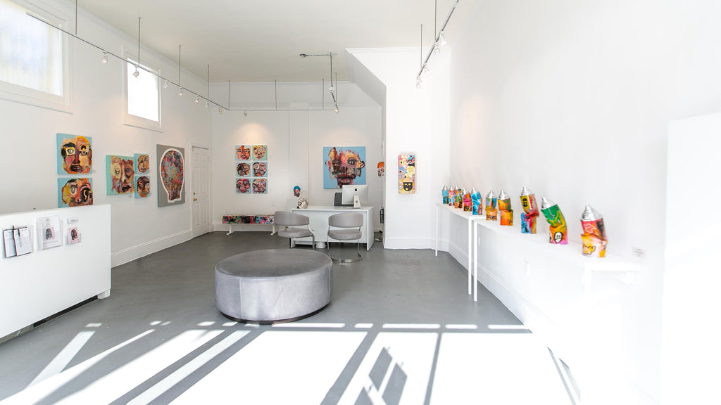 Install image from Gale Hart's "The Hood" solo exhibition at Voss Gallery, San Francisco in November 2019.