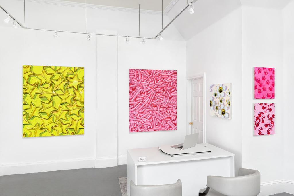 Install shot from Ingrid V. Wells' "Glimmers" solo exhibition at Voss Gallery, San Francisco.