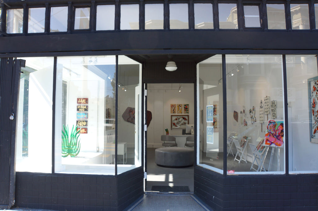 Photograph of the door entrance of Voss Gallery in San Francisco, California.